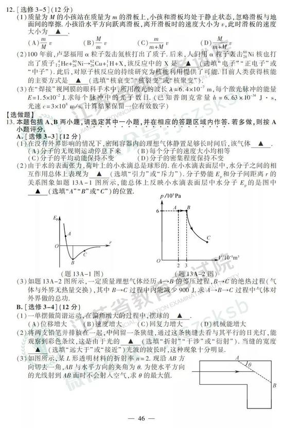 2019年高考物理真题及参考答案（江苏卷）3